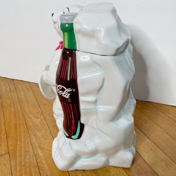 2000 COCA-COLA COKE WORK OF ART POLAR BEAR GIBSON CERAMIC COOKIE JAR - Picture 2 of 11